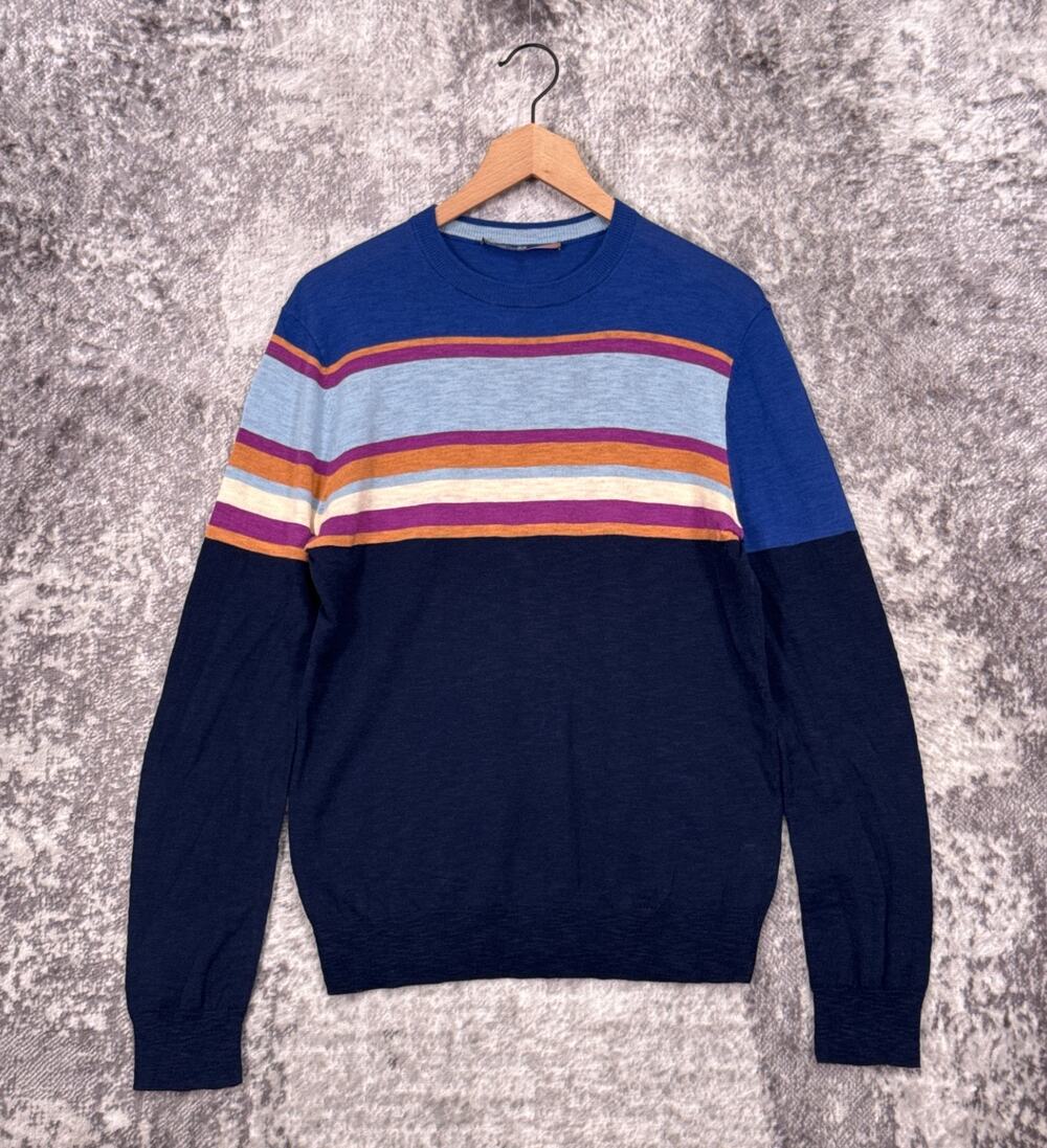 Mr Turk Sweater Small Mens Cotton Knit Striped Crewneck